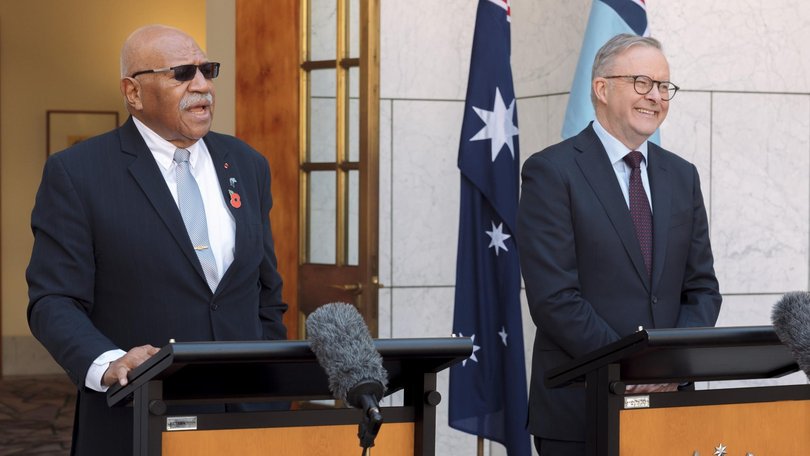 Prime Minister Anthony Albanese will meet with Fijian Prime Minister Sitiveni Rabuka in Nadi on Friday. Picture: NewsWire / David Beach