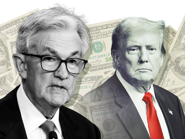 Federal Reserve chairman Jerome Powell and President Donald Trump