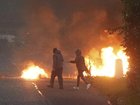 Rioters in Portadown hurled petrol bombs as anti-immigration protests in Northern Ireland continue. (AP PHOTO)