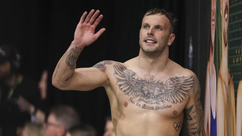Kyle Chalmers, waving to the crowd after his latest win, has never been happier or healthier.