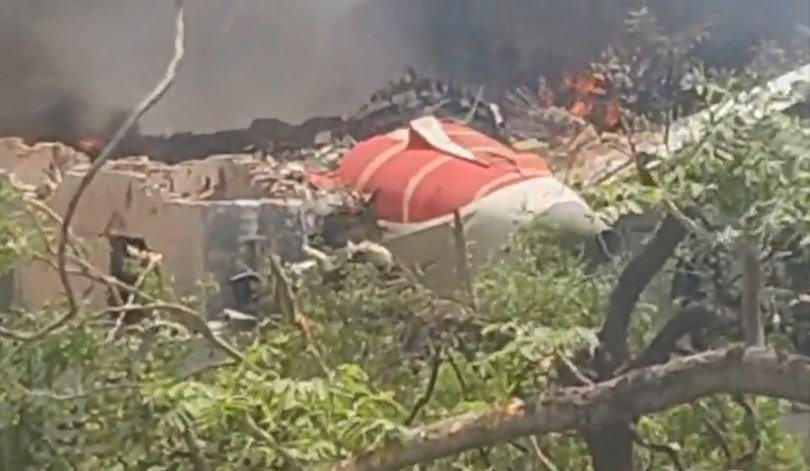 Air India plane bound for London with 242 people onboard crashes near Ahmedabad.