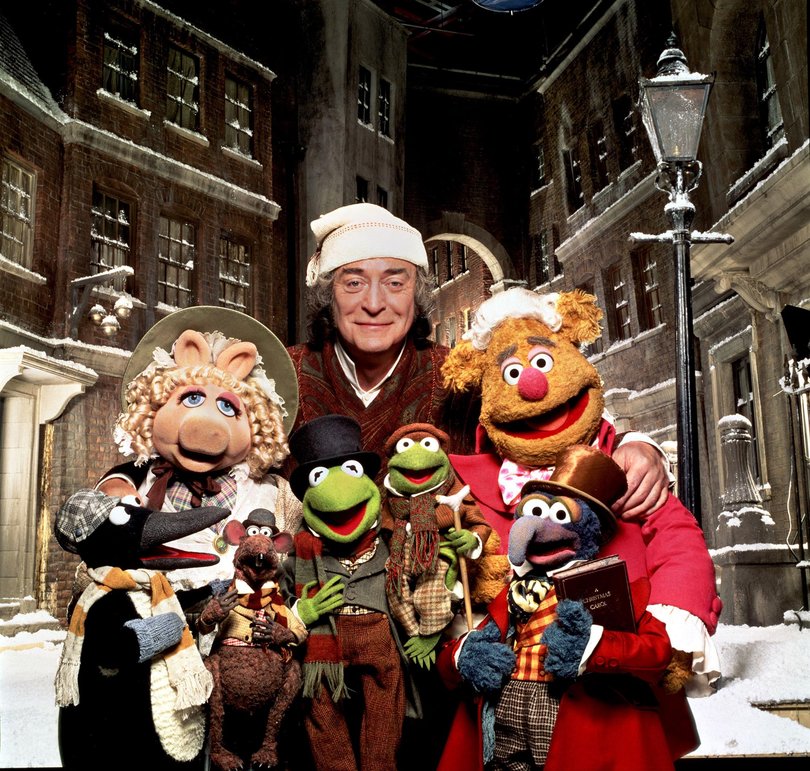 Michael Caine and the Muppets in The Muppet Christmas Carol.