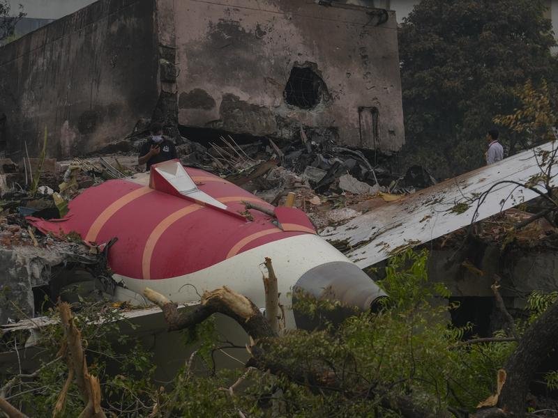 The London-bound plane crashed shortly after take-off in a residential area of Ahmedabad in India. (AP PHOTO)