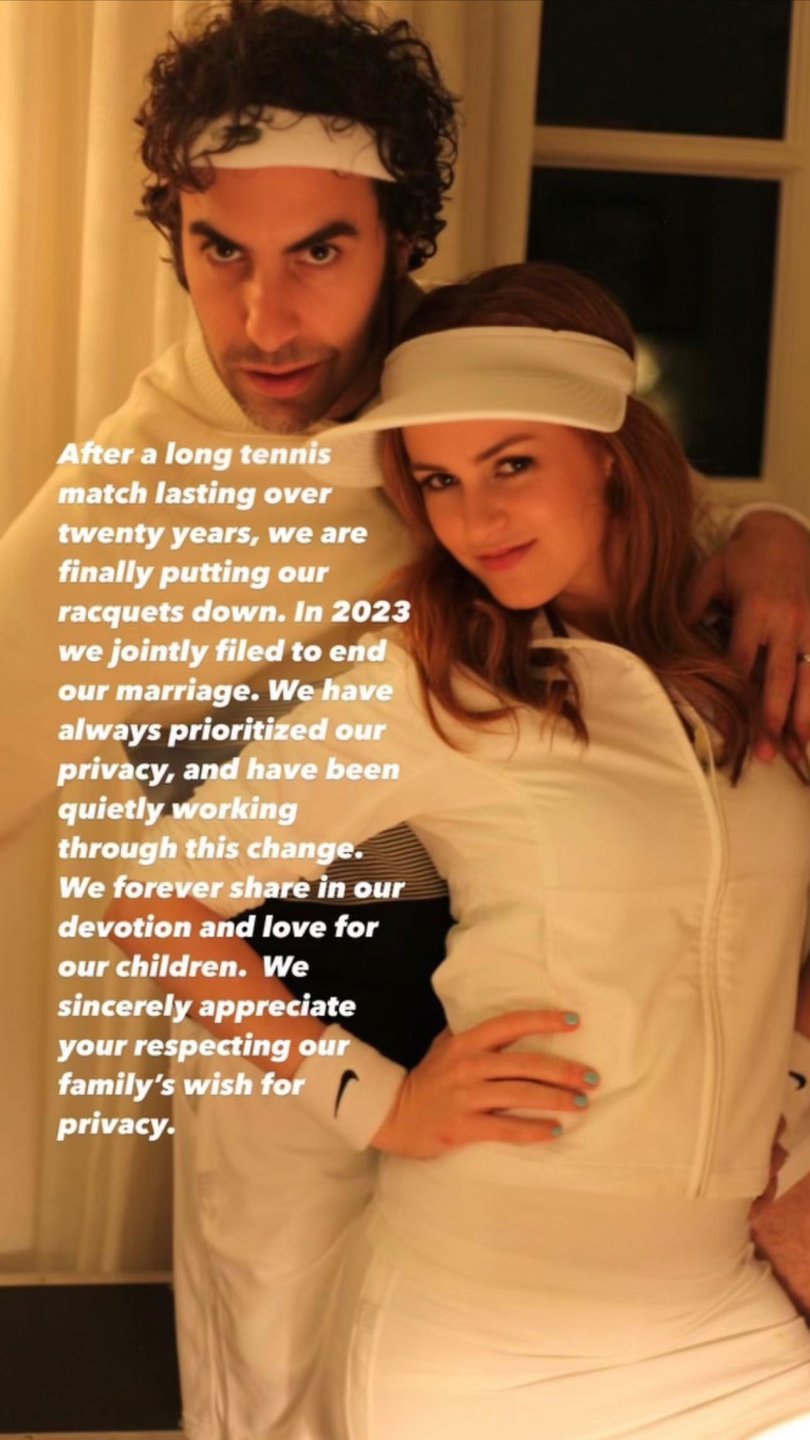 Isla Fisher and Sacha Baron Cohen announce their split.
