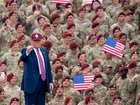 US President Donald Trump at Fort Bragg on June 10.
