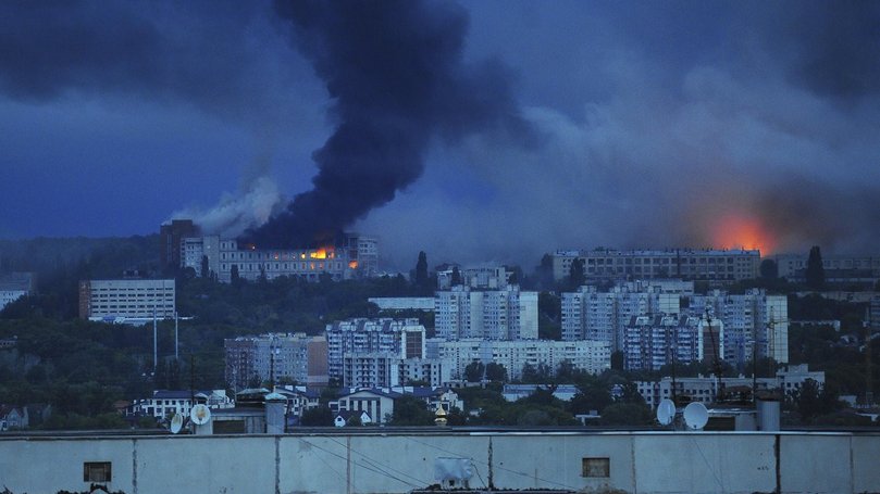 Cities in war-torn regions of Ukraine and Russia have been besieged by waves of drone attacks.