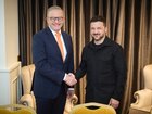 Prime Minister Anthony Albanese meets with Ukrainian President Volodymyr Zelensky in Rome.