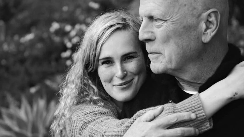 Rumer Willis with her dad Bruce.