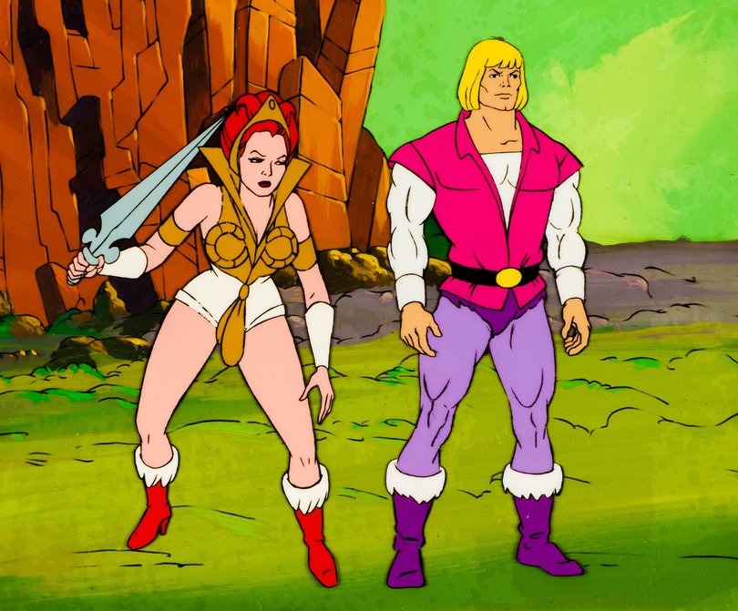 Teela and He-Man in the 1983 cartoon series.