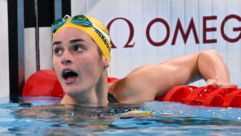 Kaylee McKeown was DQ'd but won a protest, and then a backstroke final, at the world title trials. (Dave Hunt/AAP PHOTOS)
