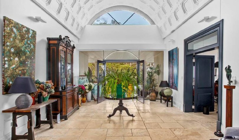 The entry hall of the home in Mount Wilson in the NSW Blue Mountains.