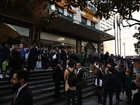 A power outage, caused by a burst pipe, forced the evacuation of a busy city courthouse. (Dean Lewins/AAP PHOTOS)