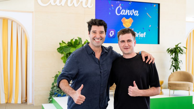 Canva co-founder Cliff Obrecht and MagicBrief co-founder and CEO George Howes.