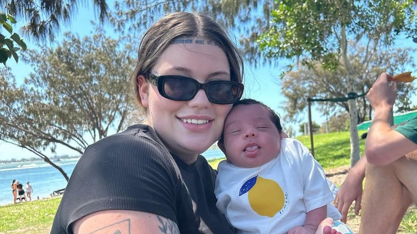 Veruca Salt and her late baby son, Cash, who died in February.