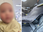 A five-month-old baby suffered eye injuries after e-scooter riders sprayed a fire extinguisher into her car on the Sunshine Coast.
