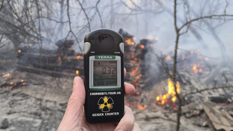 Levels of radiation are within the norm amid a forest fire near Chernobyl.