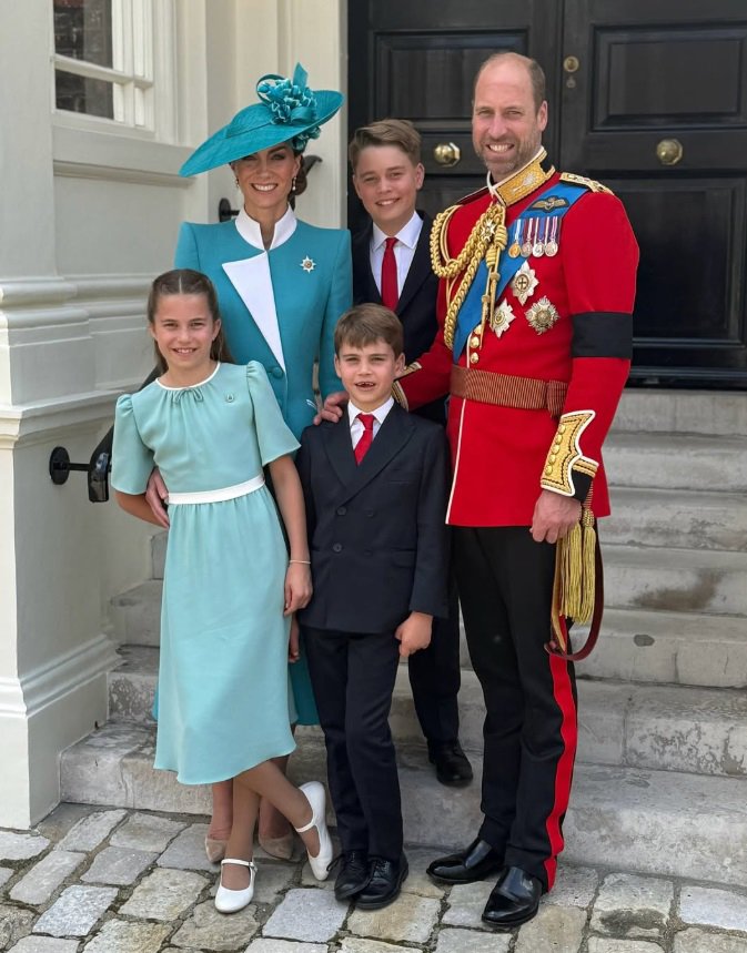 Prince William and Kate share family portrait after joining family for Trooping the Colour parade.