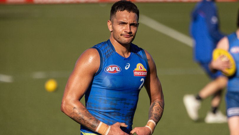 Bulldogs player Jamarra Ugle-Hagan training at Whitten Oval last week.