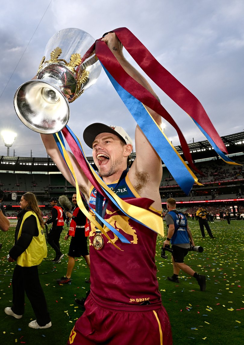Lachie Neale with the Premiership Cup last year.