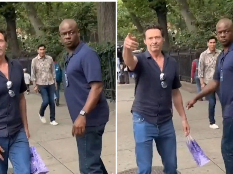 Hugh Jackman stunned fans by flagging down a random car in NYC after a crowd swarmed him outside his show