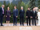 From left, Australian Prime Minister Anthony Albanese, Mexican President Claudia Sheinbaum, French President Emmanuel Macron, Canadian Prime Minister Mark Carney, Ukrainian President Volodymyr Zelensky, Brazilian President Luiz Inacio Lula da Silva and Italian Prime Minister Giorgia Meloni at the G7.