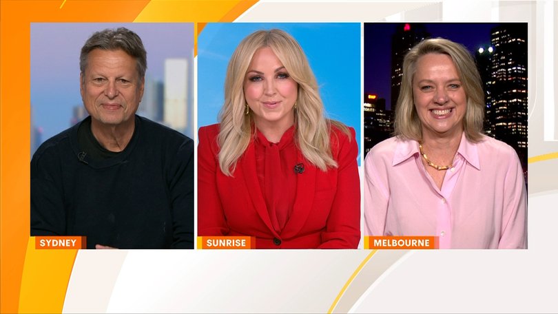Sunrise host Monique Wright (middle) was joined by journalists Luke Bona and Susie O’Brien for Hot Topics on Friday.