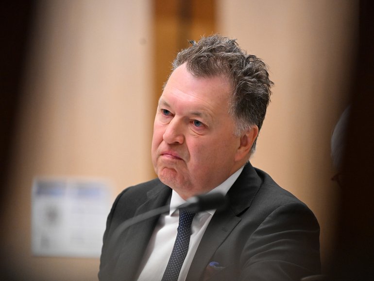 PwC Australia chief executive Officer Kevin Burrowes
speaks during a parliamentary in Canberra in October 2023.
