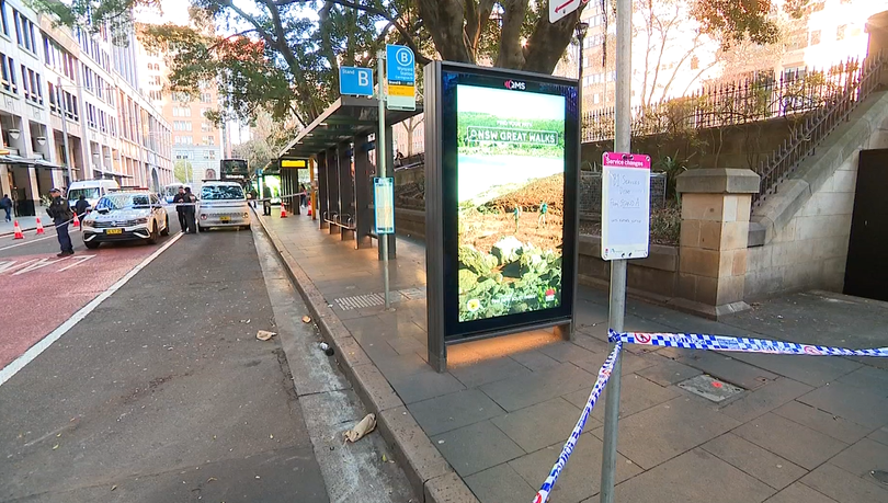 The young man was stabbed at the bus stop outside Wynyard Railway Station on Carrington St.