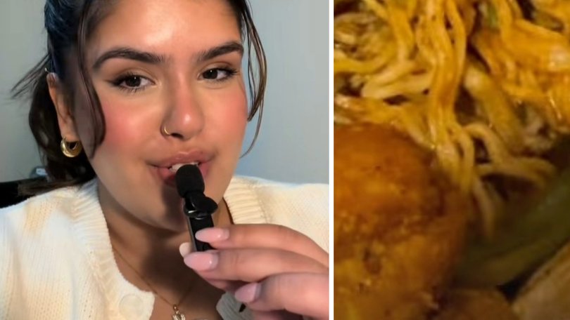 TikTokker Shraddha made a hocking discovery at the bottom of her Chinese takeaway meal.