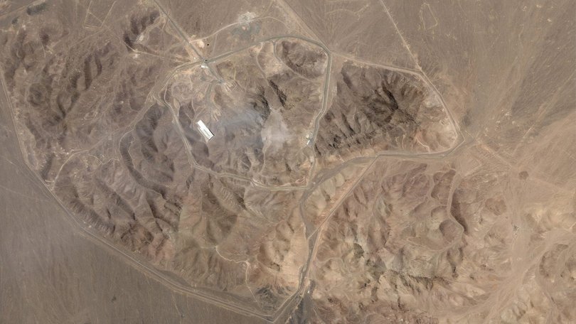 Analysts say the satellite image shows damage to the Fordo underground nuclear site, in Iran. (AP PHOTO)