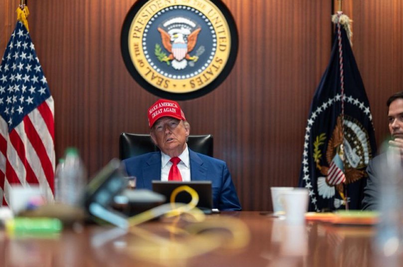 President Trump before address in the world.