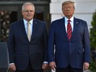 US President Donald Trump  stands with Scott Morrison in 2019. 
