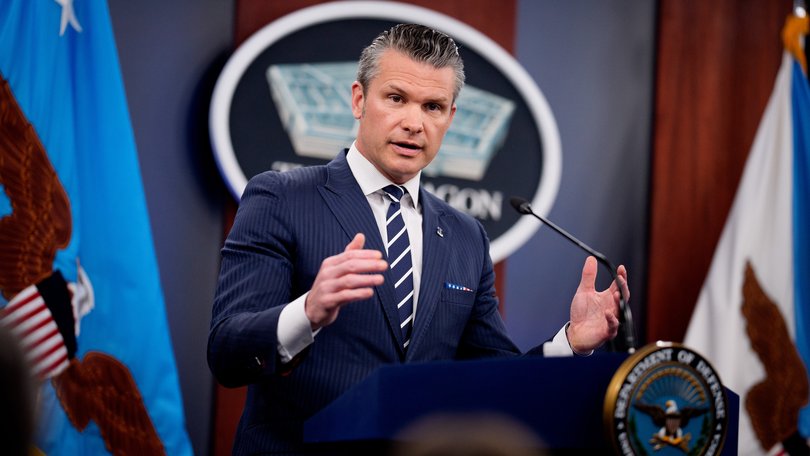 ARLINGTON, VIRGINIA - JUNE 22: U.S. Defense Secretary Pete Hegseth speaks during a news conference at the Pentagon on June 22, 2025 in Arlington, Virginia. U.S. President Donald Trump gave an address to the nation last night after three Iranian nuclear facilities were struck by the U.S. military. (Photo by Andrew Harnik/Getty Images)