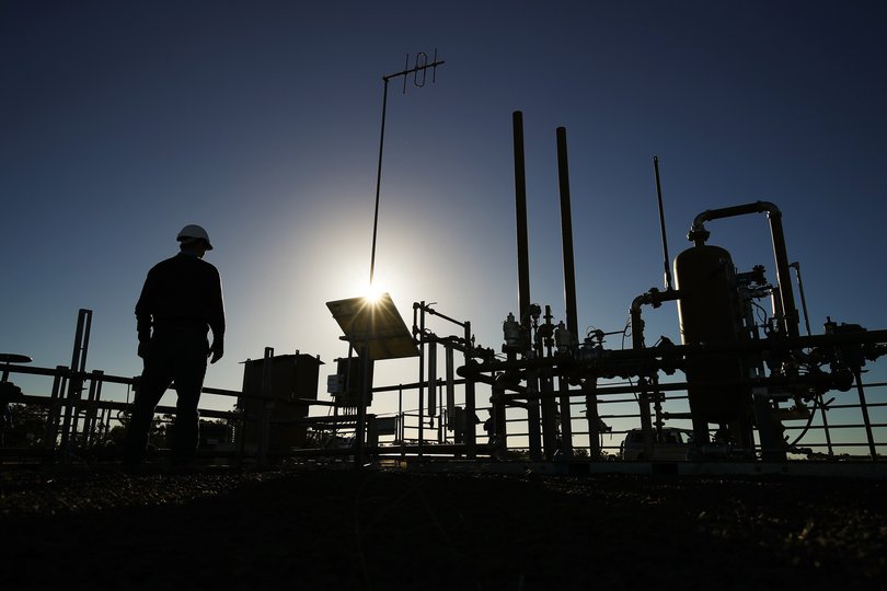 A Santos Ltd. pilot well operates on a farm property in Narrabri, Australia.