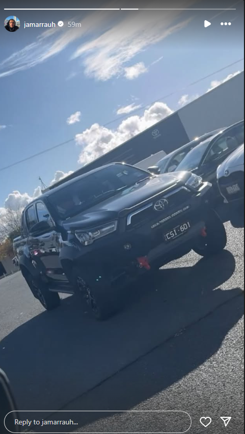 Jamarra Ugle-Hagan posted a photo of this car on Monday night.