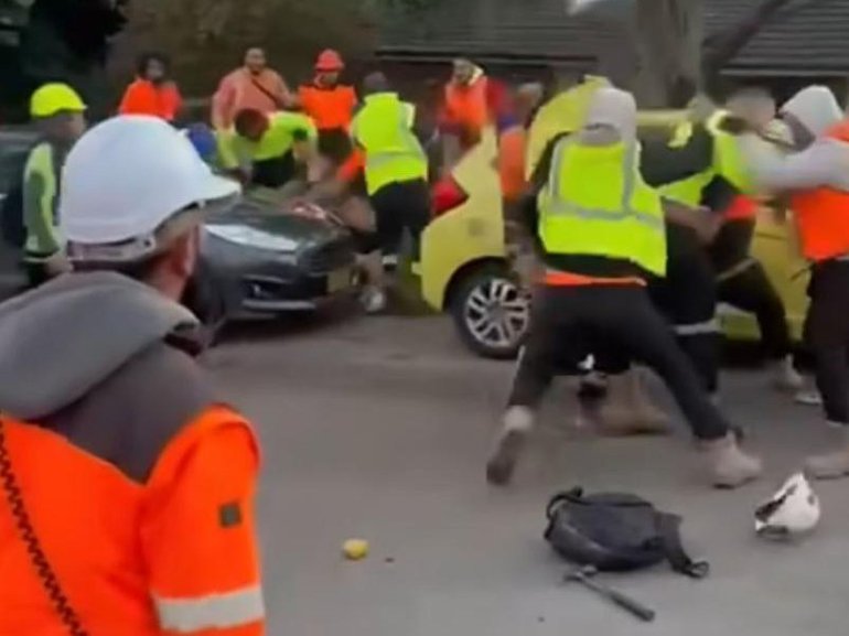 Two men were treated by paramedics for minor injuries.