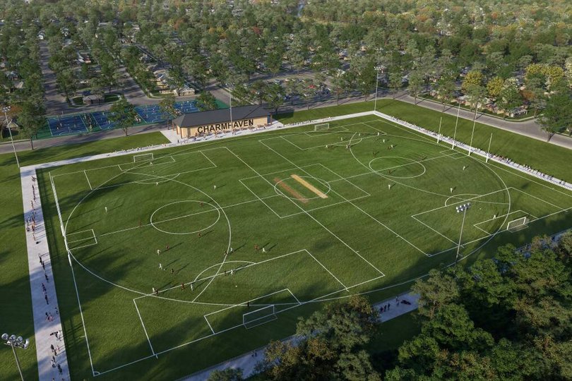 The proposal includes new sporting fields.