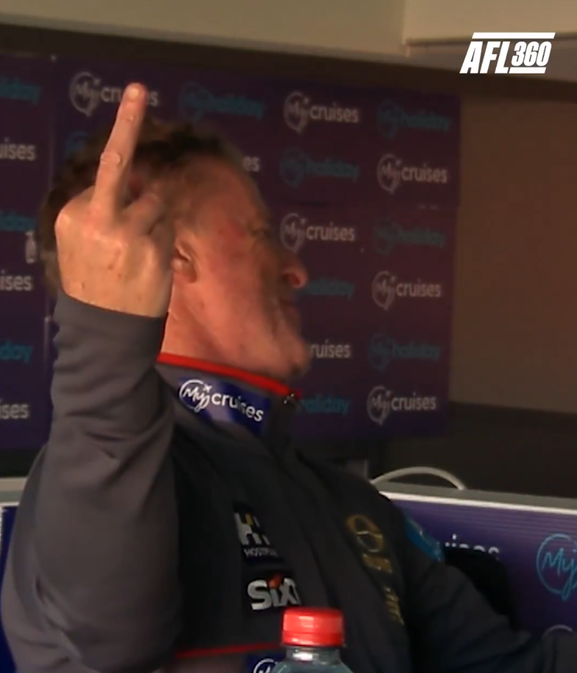 Hardwick was caught flipping the bird. 