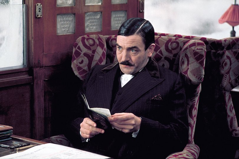Albert Finney as Hercule Poirot in Sidney Lumet's Murder on the Orient Express.
