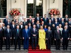 NATO Leaders join King Willem-Alexander and Queen Máxima of the Netherlands for a family photo as they participate in the 2025 NATO summit.