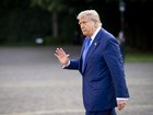 US President Donald Trump arrives in The Netherlands for the NATO summit.