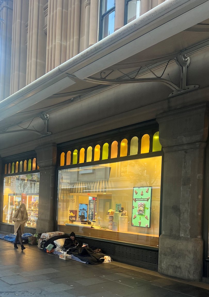 Homeless people seeking refuge in Sydney.