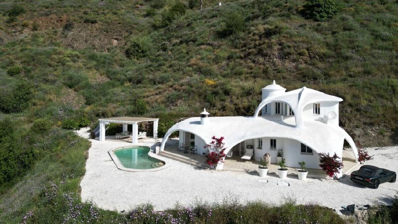 This unique Gaudi-style property has sweeping sea views.