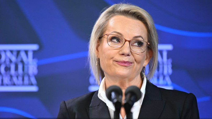 Australian Opposition Leader Sussan Ley addresses the National Press Club in Canberra, Wednesday, June 25, 2025.