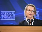 Australian Opposition Leader Sussan Ley addresses the National Press Club in Canberra, Wednesday, June 25, 2025.