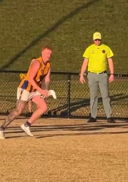 A player was captured picking up the lifeless seagull and carrying it off the pitch