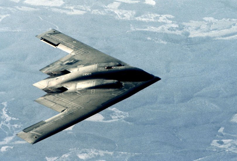 Stealth: A B-2 bomber during a training exercise over New Jersey.