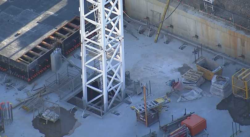One or two of the crane’s two anchor pins had failed, causing it to tilt at the base, FRNSW said.