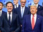 US President Donald Trump and NATO chief Mark Rutte at the World Forum in The Hague for the summit meeting of the Atlantic Alliance. June 25, 2025.