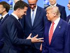 US President Donald Trump and NATO chief Mark Rutte at the World Forum in The Hague for the summit meeting of the Atlantic Alliance. June 25, 2025. Photo by NLBeeld/Patrick van Emst/Bruno Press/ABACAPRESS.COM.